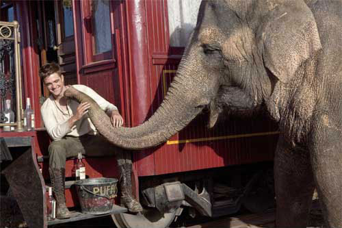 Robert Pattinson and Tai in WATER FOR ELEPHANTS
